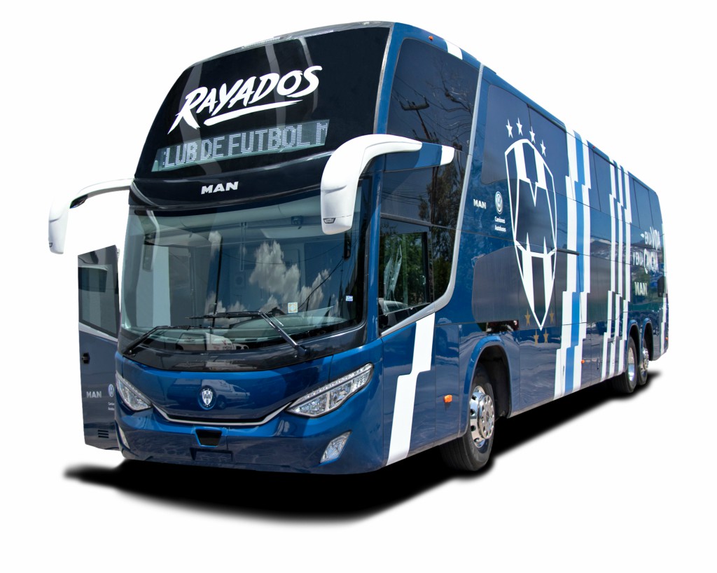 MAN es la empresa encargada de transportar a los Rayados del Monterrey, campeones de la Liga MX.