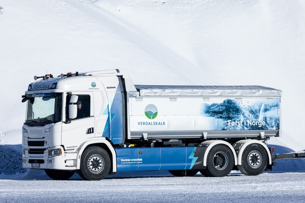 Camión eléctrico Scania de 66 toneladas, ya trabaja en cantera de Noruega