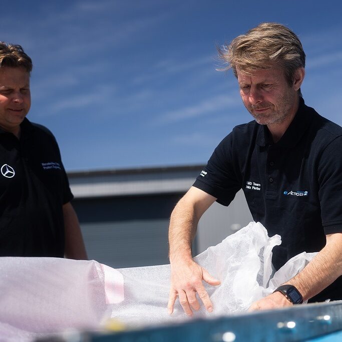 Sicherer unterwegs mit Hochvolt: Hohe passive Sicherheit des Mercedes-Benz eActros 600 in Crash-Tests bestätigtSafer on the road with high voltage: High passive safety of the Mercedes-Benz eActros 600 confirmed in crash tests